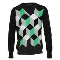 Galvin Green Chad Sweater Black/Green/Grey/White