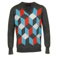 Galvin Green Chad Sweater Grey/Orange/Blue/White