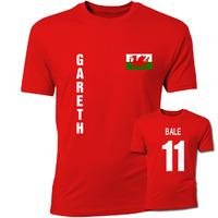 gareth bale wales flag t shirt red