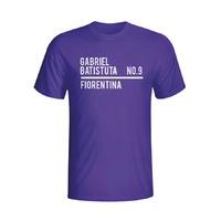 gabriel batistuta fiorentina squad t shirt purple kids