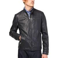 gas 250978 jacket man blue mens leather jacket in blue