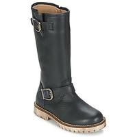 garvalin galera girlss childrens high boots in black