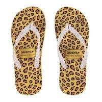 GANDYS Womens Leopard Print Flip Flops