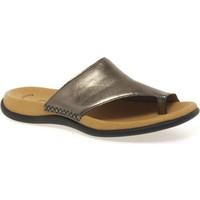 Gabor Lanzarote Toe Loop Womens Mules women\'s Flip flops / Sandals (Shoes) in Silver
