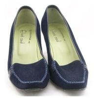 Gardenia for Eliot Zed, size 4/37 blue suede high heeled loafers