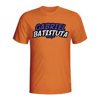 gabriel batistuta comic book t shirt orange