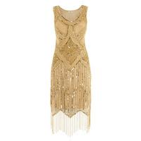 Gatsbylady Isobel Gold Fringe Flapper Dress
