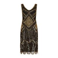 Gatsbylady Edith Flapper Dress in Gold and Black