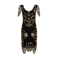 Gatsbylady Rosemary Black and Gold Flapper Dress