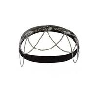 GatsbyLady Shirley Headband in Black-Silver