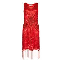 gatsbylady isobel red fringe flapper dress