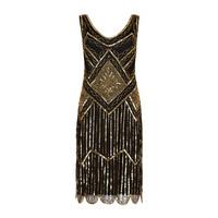 gatsbylady edith flapper dress in gold and black