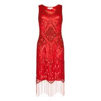 Gatsbylady Isobel Red Fringe Flapper Dress