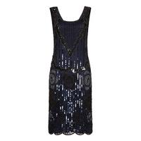 Gatsbylady Audrey Flapper Dress In Black And Navy