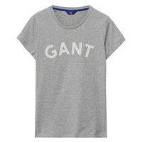 gant stripe logo t shirt grey melange