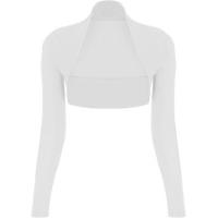 Gabriella Long Sleeve Basic Shrug - White