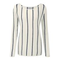 Gassato Cashmere Striped Sweater (Soft White/Navy / 12)