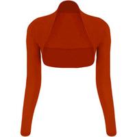 Gabriella Long Sleeve Basic Shrug - Rust