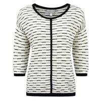 Gassato Cashmere Textured Sweater (Soft White/Black / L)