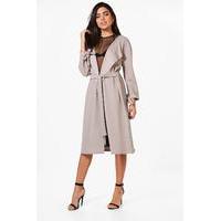 gathered back longline duster silver