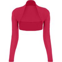 gabriella long sleeve basic shrug cerise