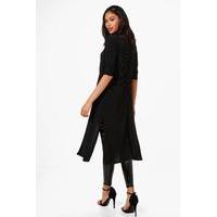 Gathered Back Slinky Duster - black