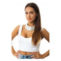 Game On Bralet Top In White