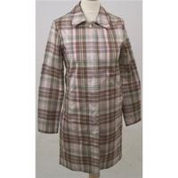 Gap, size XS, pale brown & pink checked raincoat