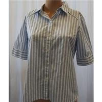 GAP Medium Blue and White Striped Shirt