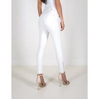 GAIL - White Skinny Jeans with Zip-Detail