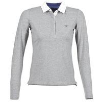 gant solid jersey rugger womens polo shirt in grey