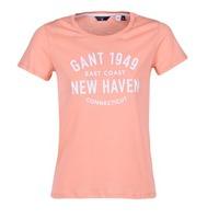 gant sunbleached pique womens t shirt in pink