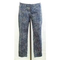 Gap Navy Blue White Spotted Cropped Trousers Size 12