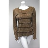 Gabi Lauton Size 16 Brown Ruffle Top Gabi Lauton - Size: 16 - Brown - Long sleeved shirt