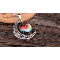 Galaxy and Moon Necklace