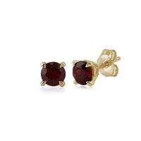 Garnet Round Stud Earrings In 9ct Yellow Gold 4.50mm Claw Set