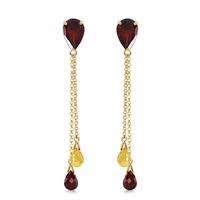 garnet and citrine droplet earrings 75ctw in 9ct gold