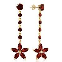 garnet daisy chain drop earrings 48ctw in 9ct gold