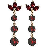 Garnet Petal Drop Earrings 8.7ctw in 9ct Gold