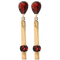 Garnet Bar Drop Earrings 4.25ctw in 9ct Gold