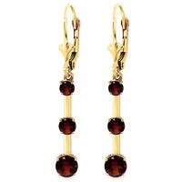 Garnet Bar Drop Earrings 2.5ctw in 9ct Gold