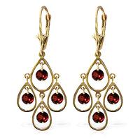 Garnet Quadruplo Milan Drop Earrings 2.4ctw in 9ct Gold