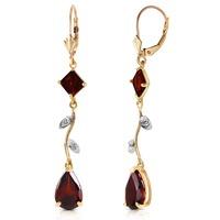 Garnet and Diamond Vine Branch Drop Earrings 3.95ctw in 9ct Gold