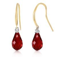 garnet and diamond drop earrings 45ctw in 9ct gold