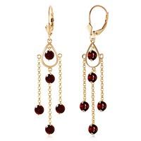 Garnet Faro Drop Earrings 3.0ctw in 9ct Gold