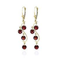 Garnet Dream Catcher Drop Earrings 4.95ctw in 9ct Gold