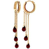 Garnet Trilogy Droplet Briolette Earrings 4.8ctw in 9ct Gold