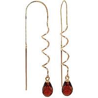 Garnet Spiral Scintilla Briolette Earrings 3.3ctw in 9ct Gold