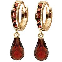 Garnet Droplet Huggie Earrings 5.35ctw in 9ct Gold