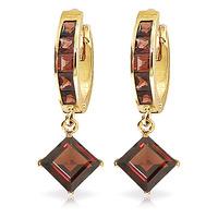 Garnet Huggie Hoop Earrings 4.4ctw in 9ct Gold